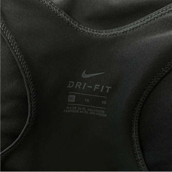 NIKE Black White Swish Logo Tank Top Size XL Activewear Workout Fitness Running - Picture 4 of 5